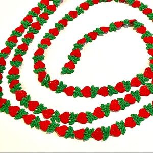 Embroidered strawberry trim